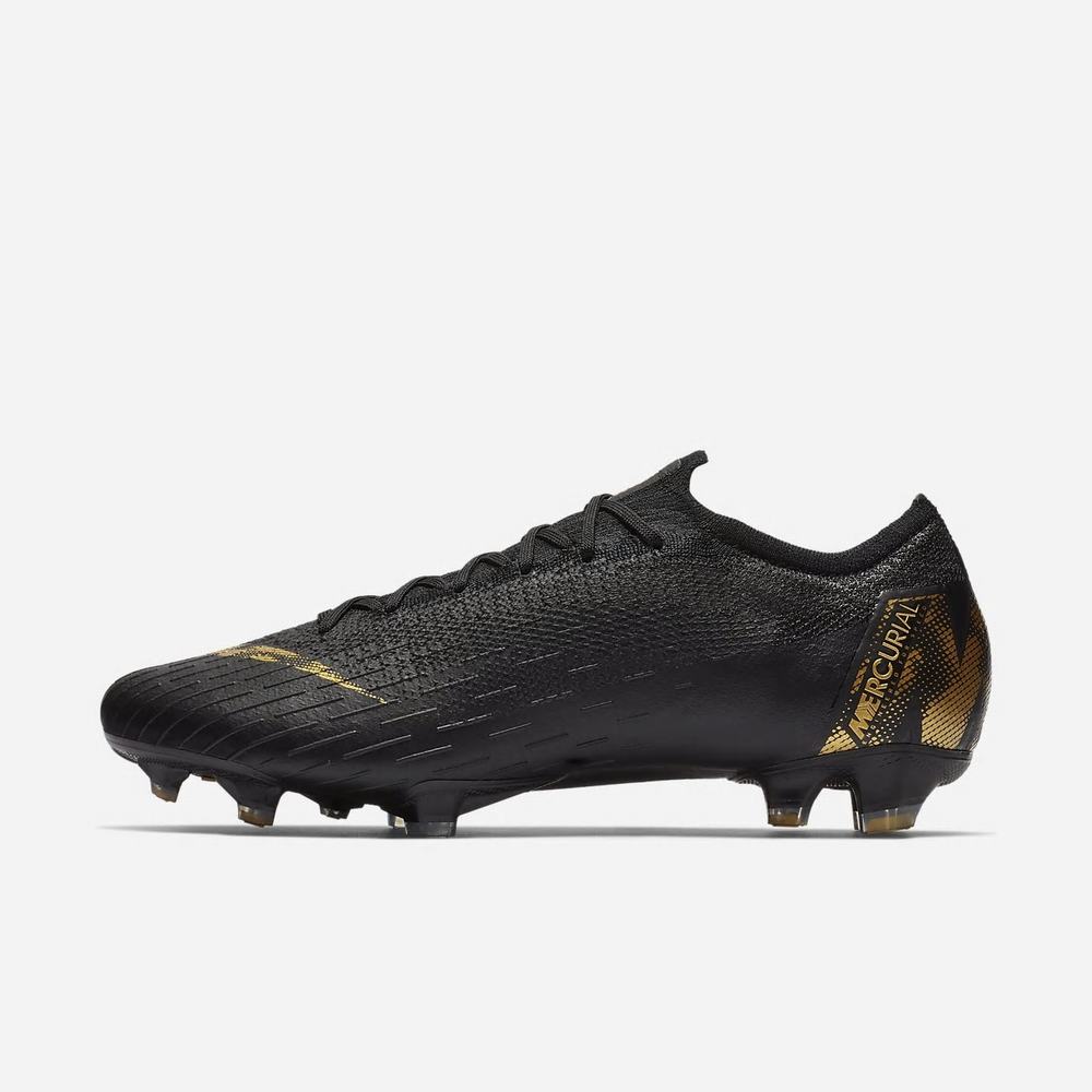 Crampon De Foot Nike Vapor 12 Elite FG Noir 2390-471 Black/Metallic Vivid Gold Homme | UOO-66470949